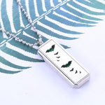 Rectangular Stainless Steel Essential Oil Diffuser Necklace