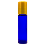 10 ml Cobalt Blue Roll On Glass Bottle w/ Gold Cap